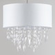 image 2 of Pair Large 40cm Easy Fit Shade Textured White Silver Fleck Acrylic Droplets | White | Clear | Large | 2