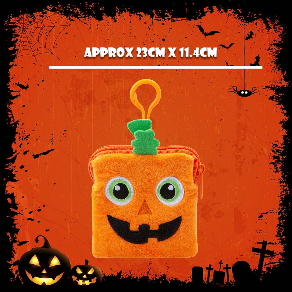 image 1 of vfm-estore Halloween Pumpkin Coin Purse Accessory - 23cm Trick-or-Treat Bag