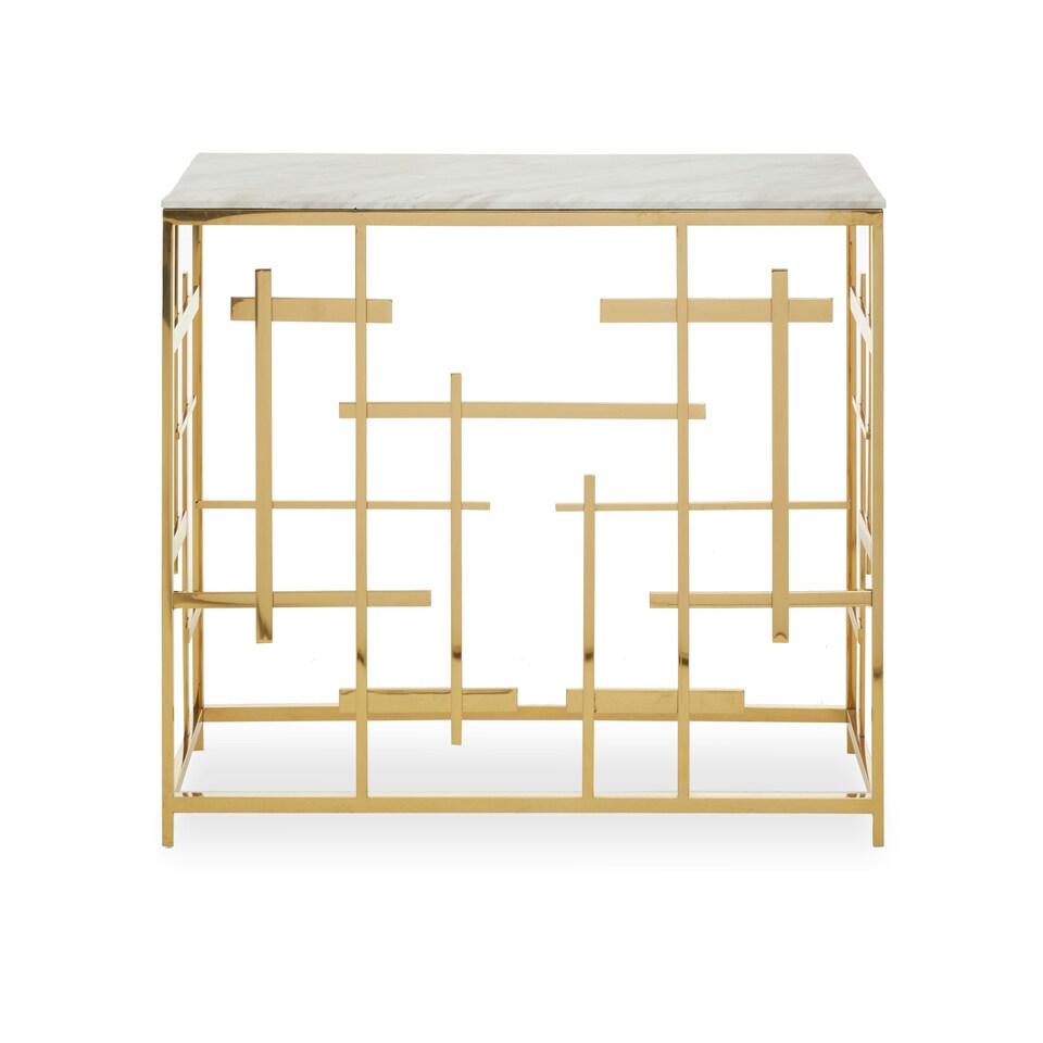 image 1 of Interiors by Premier Stylish White Marble Console Table|Versatile Decorative Table For Patio|Convenient Rectangular Table White