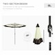 image 8 of Outsunny 2.7m Garden Parasol Umbrella with 8 Metal Ribs, Tilt and Crank, Coffee