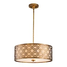 Arabella 3 Light Large Round Ceiling Duo-Mount Pendant Gold, E27