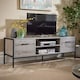 image 5 of TV Unit Media Stand Storage Cabinet Modern Oak Finish Cupboard and Shelf Storage | Grey