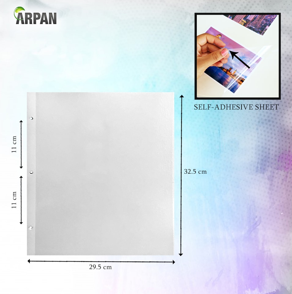 image 1 of ARPAN Extra-Large 3-Ring Binder Self Adhesive Photo Album – 20 Sheets / 40 Sides – Sticky Page Scrapbook Memory Album for Photos, Keepsakes & Special Occasions