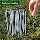 image 9 of Galvanised U-Shaped Garden Pegs - Anti-Rust Weed Membrane, Artificial Grass, Netting and Tent Stakes | Silver | 6 inches - 50 Pack with Buffer Washer | 50
