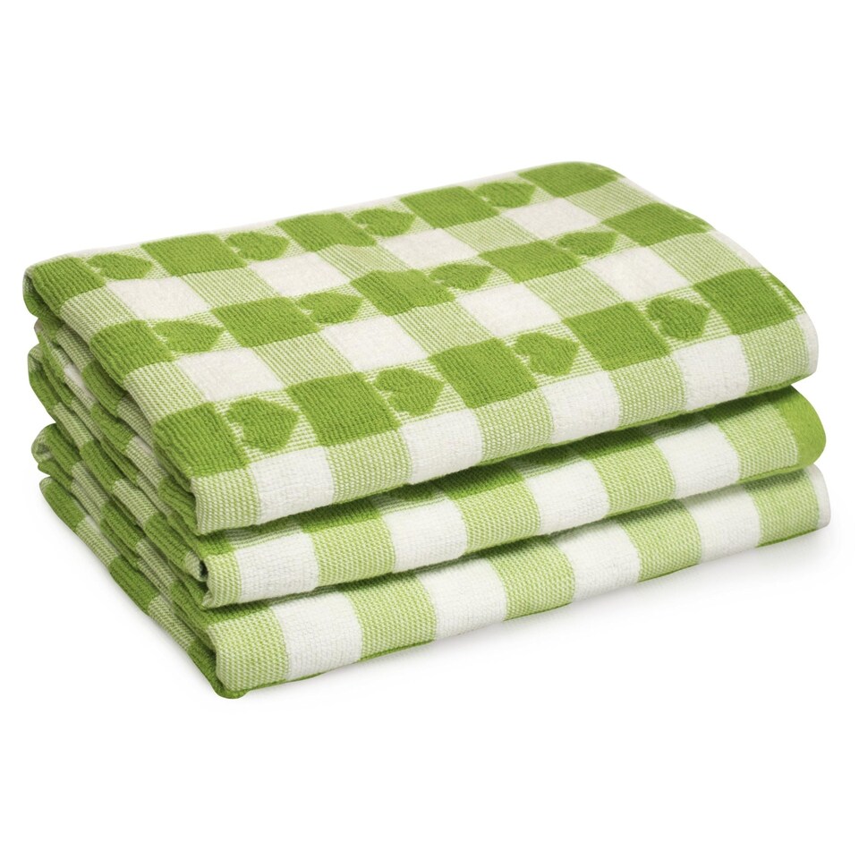 image 1 of Velosso Hearts Check Cotton Tea Towel