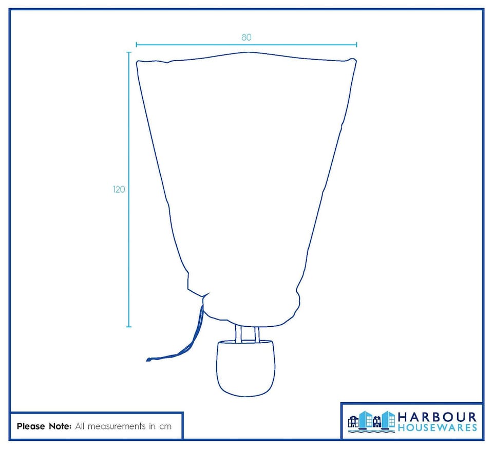 image 1 of Harbour Housewares Plant Fleece Frost Protection Covers with Drawstring - 0.8M x 1.2M - Pack of 2 | White | White