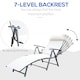 image 3 of Outsunny Sun Lounger Recliner Foldable 7 Levels Texteline Cream White