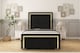 image 1 of Sloomy Sofia Gold Black Plush Bed Frame With 50" Upholstered Headboard 4' Small Double