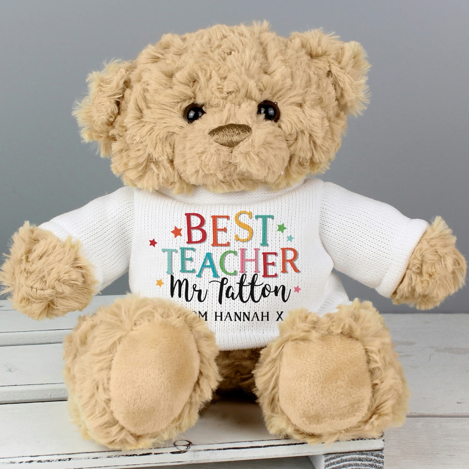 image 1 of Personalised Best Teacher Teddy Bear