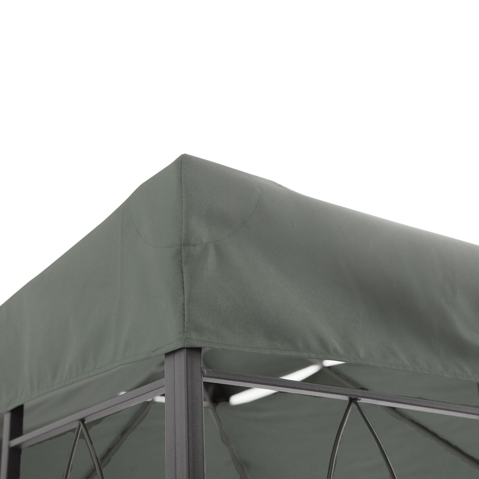 image 1 of Outsunny 3x4m Gazebo Canopy Replacement Cover, 2 Tier Top Roof UV Cover Garden Patio Outdoor Sun Awning Shelters, Dark Grey TOP COVER ONLY