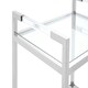 image 2 of Interiors by Premier Polished Stainless Steel 2 Tier Drinks Trolley, Clear Tempered Glass Kitchen Bar Cart, Modern Luxe Drinks Silver