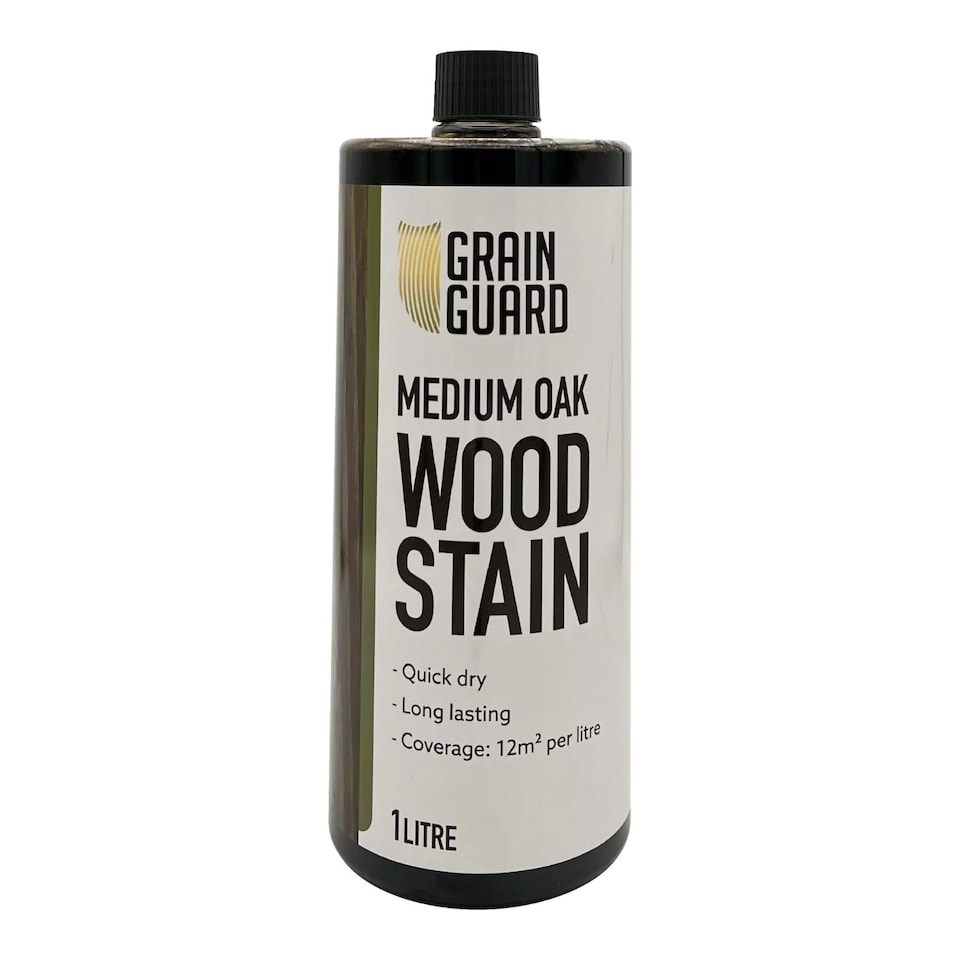 Grain Guard Water Based Wood Stain - Medium Oak - 1l