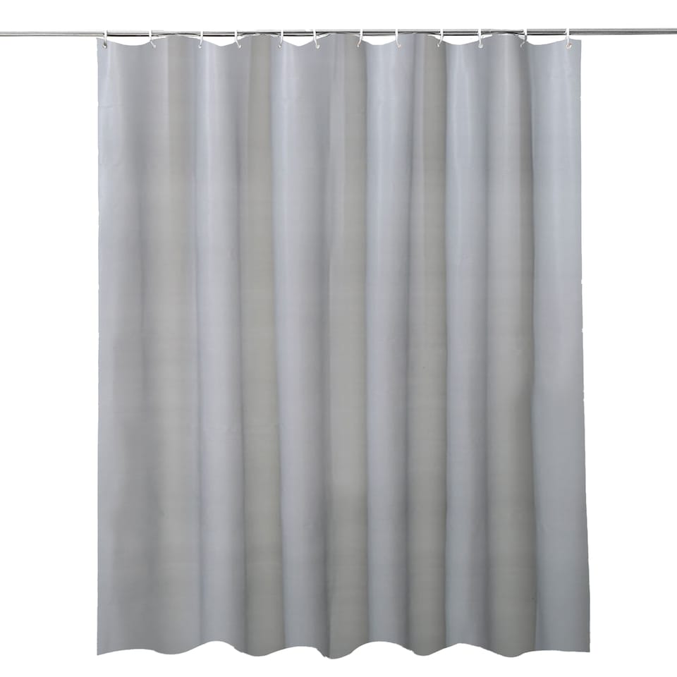 image 1 of PEVA Plain Mould & Mildew Resistant Shower Curtain with 12 Hooks - 180x180cm