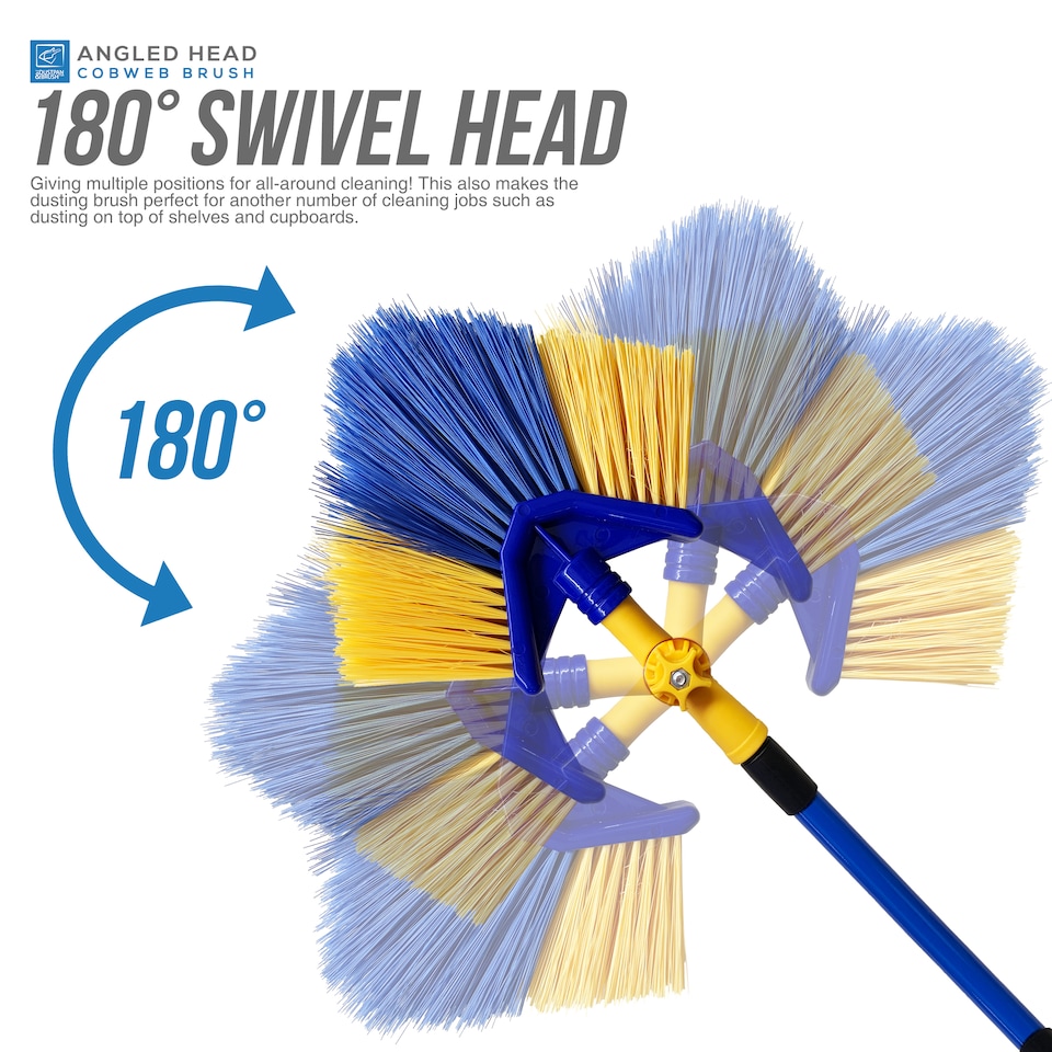 image 1 of Long Handle Angled Cobweb Brush Duster For Cleaning