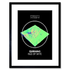Quiraing Mountain Topography Isle of Skye Scotland 9x7" Black Framed Wall Art Print