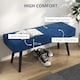 image 3 of HOMCOM End of Bed Bench, Upholstered Hallway Bedroom with Steel Legs, Blue