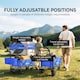 image 7 of Outsunny Outdoor Push Pull Wagon Stroller Cart w Canopy Top Blue