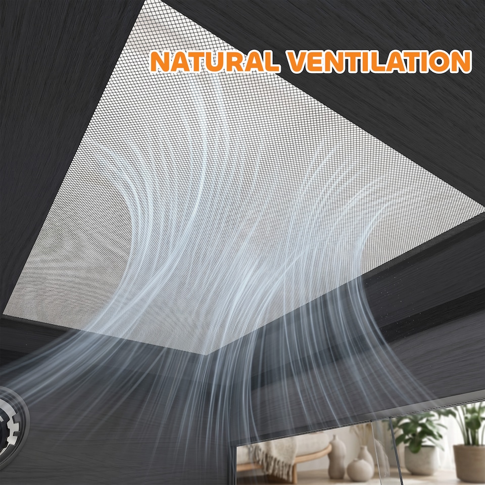 image 1 of PawHut Reptile Vivarium with Sliding Glass Doors and Top Ventilation, Black