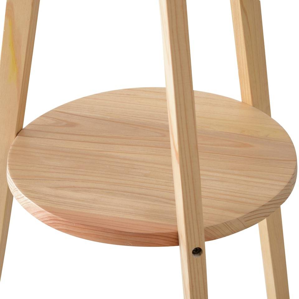 image 1 of HOMCOM Floor Lamp Bedside Light Free Standing Tripod Holder Storage Shelf Linen