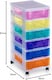 image 1 of Really Useful Plastic Drawer Storage Unit 6X7 Litre Clear Frame  Rainbow Drawer