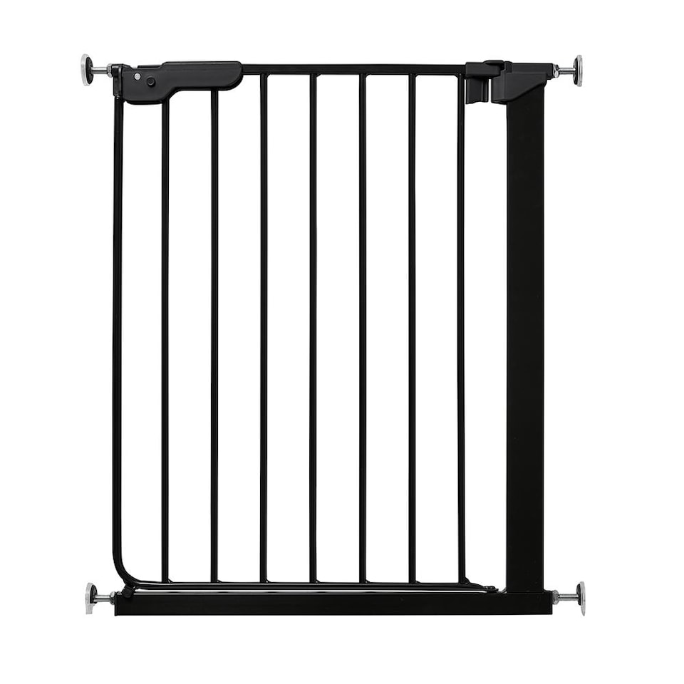 image 1 of Safetots Super Narrow Baby Gate, 60.5cm - 66.5cm, Black, Child Safety Barrier, Pressure Fit Stair Gate | Black | 1