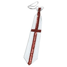 Bristol Novelty Unisex Adults St George Sequin Tie - White/Red - One Size One Size