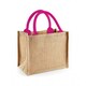 image 2 of Westford Mill Jute Mini Gift Bag (6 Litres) (Pack Of 2) - Natural/Fuchsia - One Size Purple