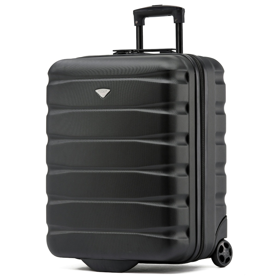 image 1 of Flight Knight Lightweight 2 Wheel ABS Hard Suitcases Cabin Carry On Hand Luggage Over 100 Airlines British Airways, Ryanair & easyJet Free Carry On 40x20x25cm Grey | Charcoal | Cabin Bag