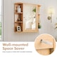 image 9 of COSTWAY Bathroom Cabinet Wall-mounted Storage Cabinet-Natural