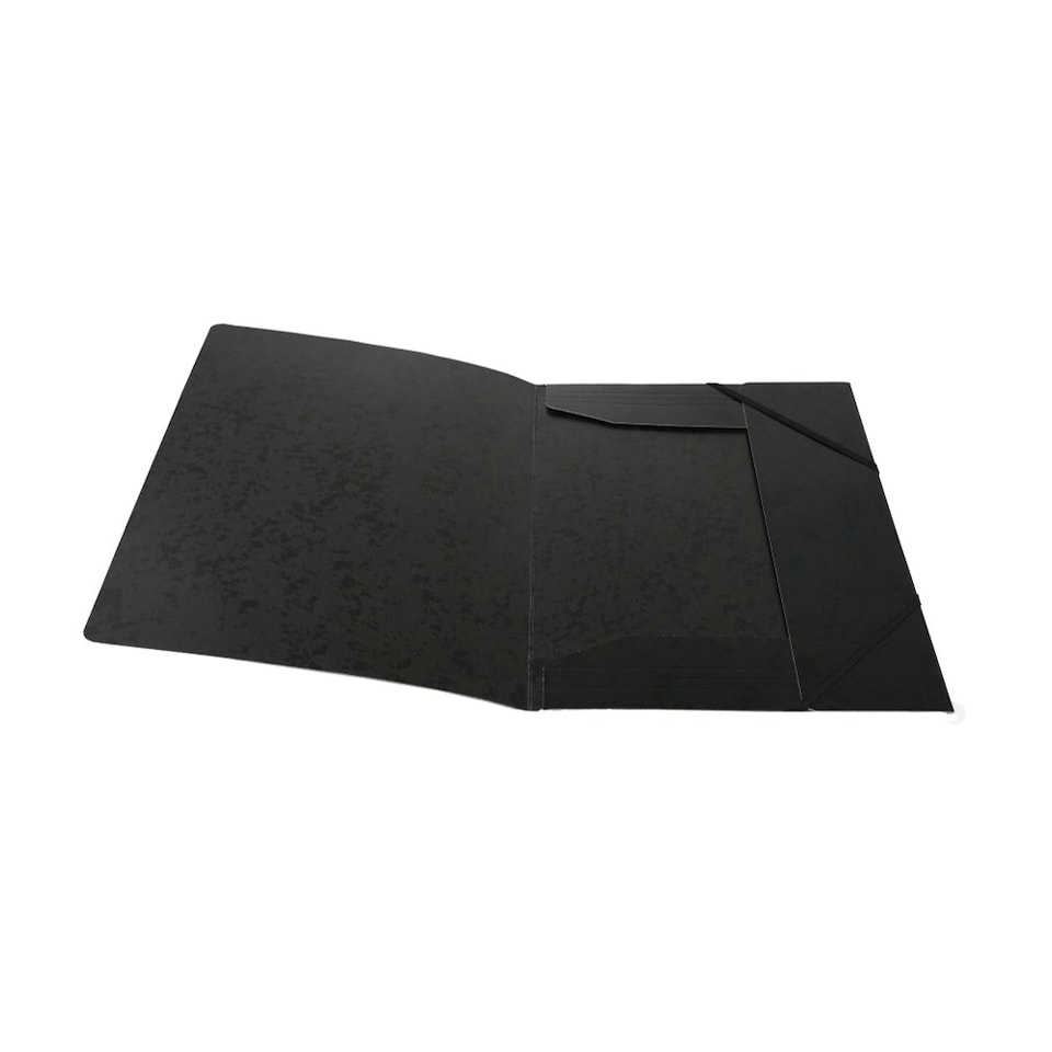 image 1 of A4 Black Card 3 Flap Folder With Elastic Closure