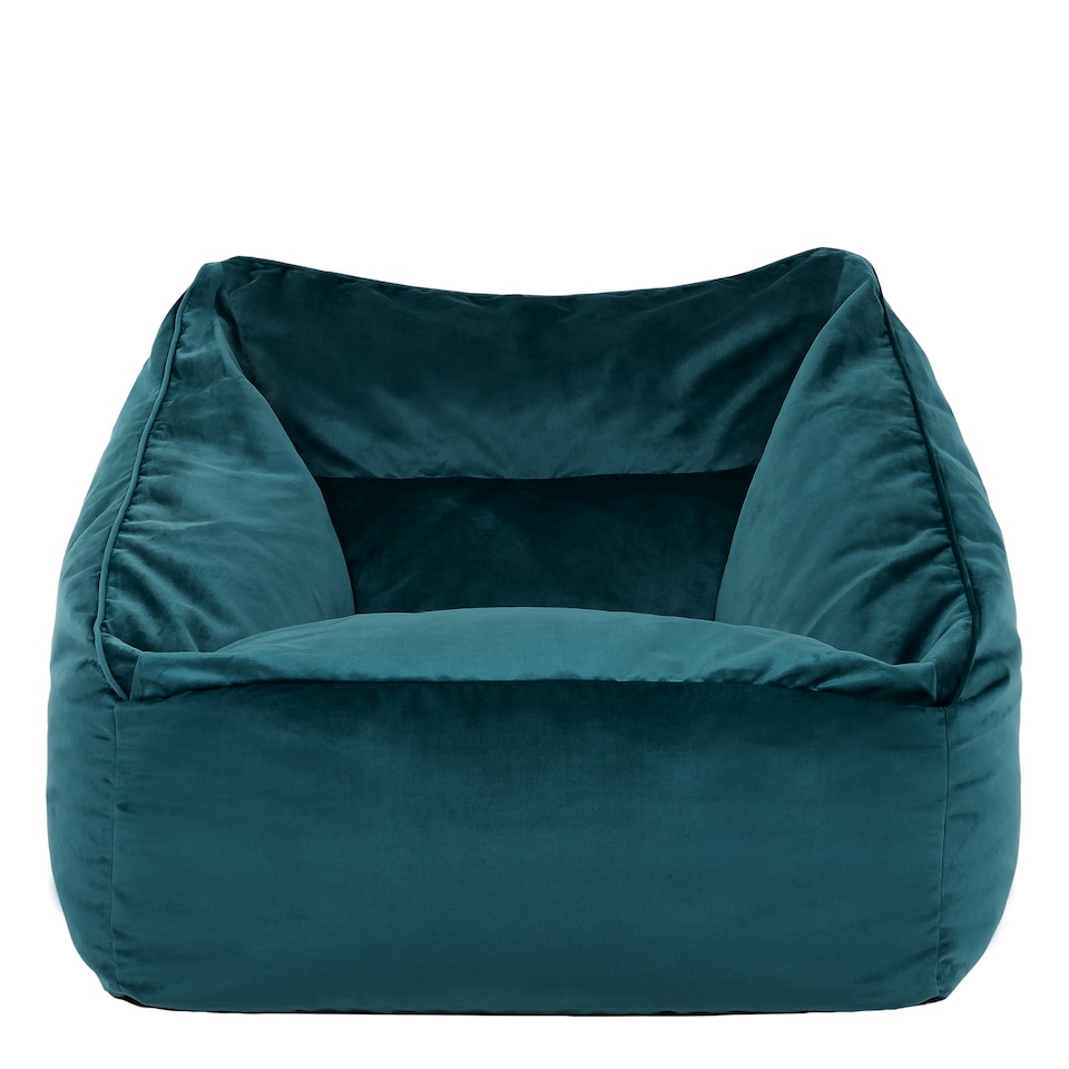 image 1 of Natalia Velvet Adults Bean Bag Armchair, Ready Filled Large Beanbag Teal | Green | Teal Green | XL | 1