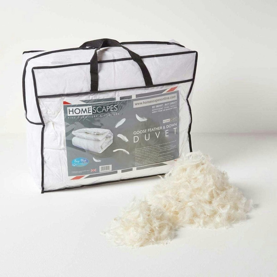 image 1 of Homescapes Goose Feather and Down 13.5 Tog Duvet for Winter, Super King