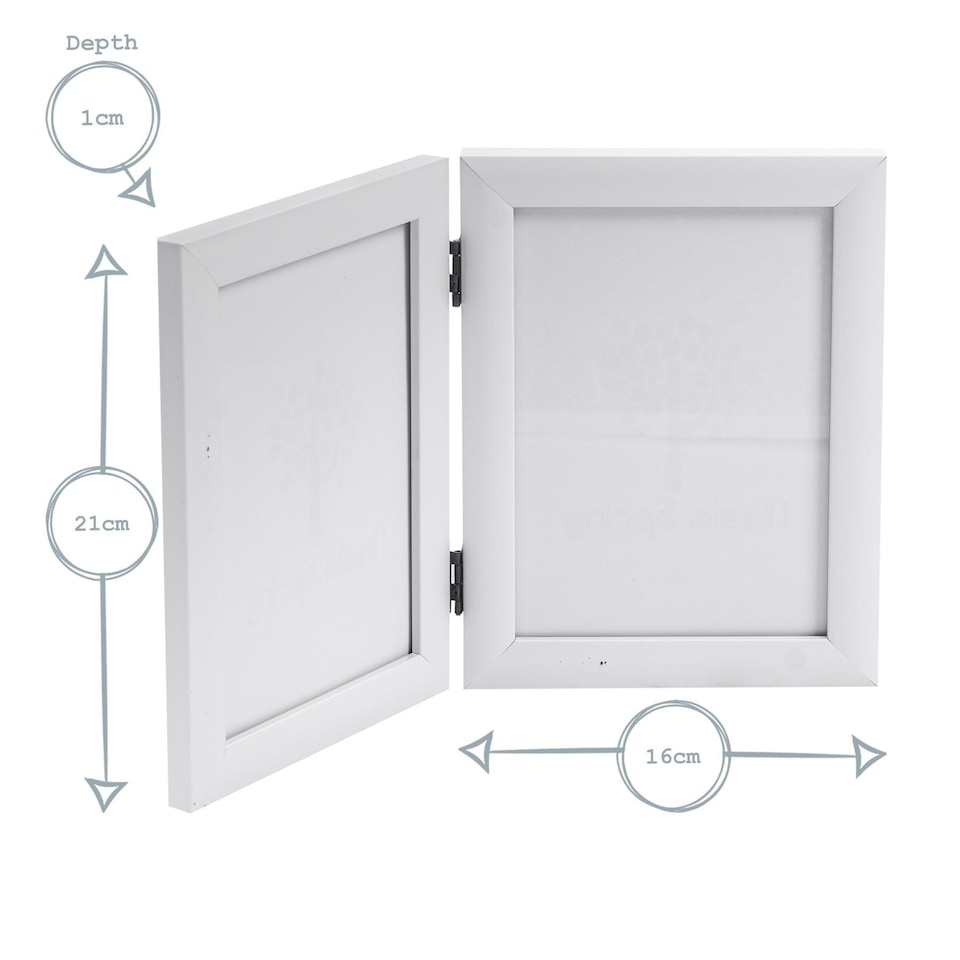 image 1 of Nicola Spring Folding 2 Photo Frame - 5 x 7" - White