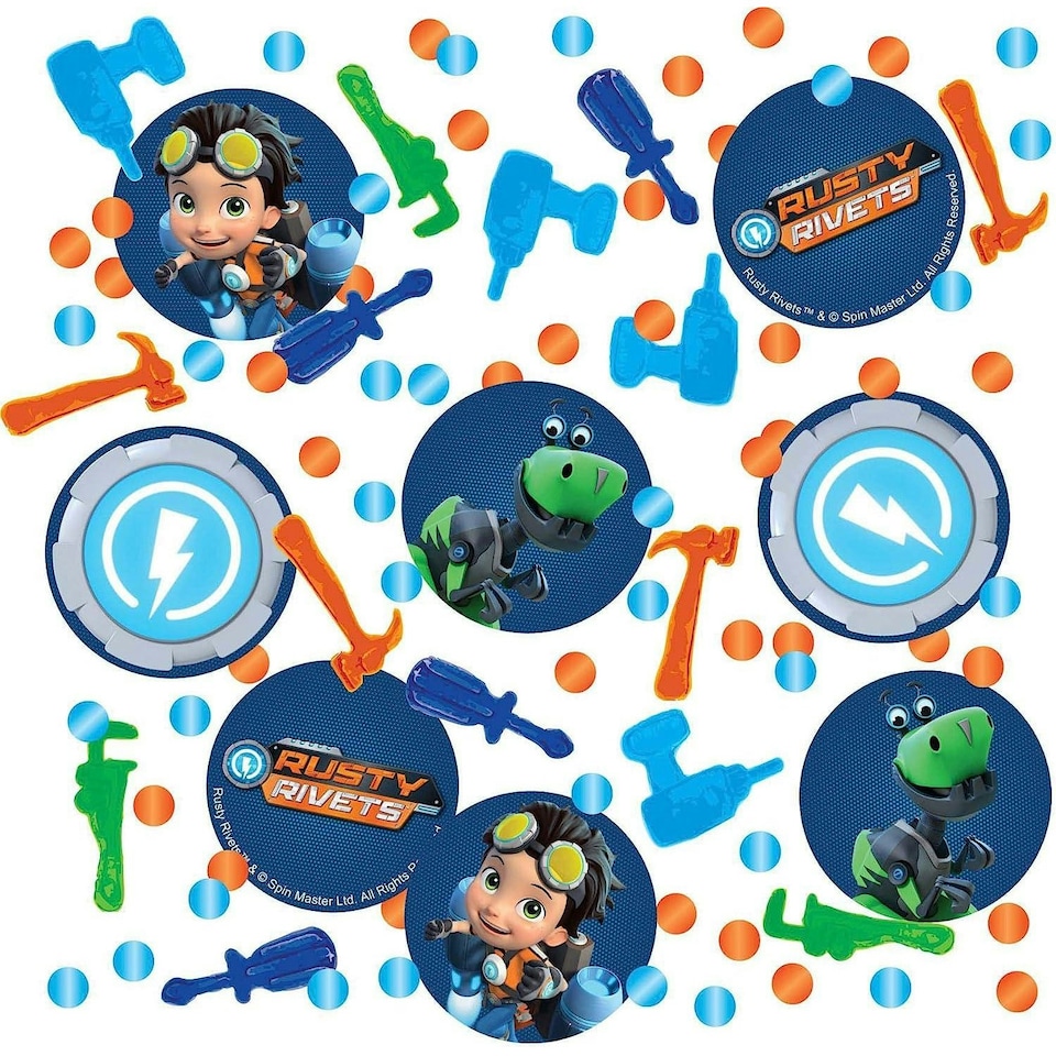 Rusty Rivets Tools Confetti - Blue/Green/Orange - One Size