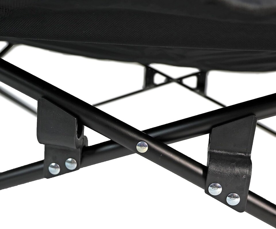 image 1 of Actiaspet Elevated Dog Bed with Steel Frame and Poly-Cotton Padding, Indoor Outdoor Pet Cot Black (L)