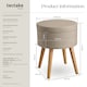 image 6 of Stool Yara - round, padded, with storage space, linen look | Cream | sand | 42,50 x 42,50 x 45,50 cm | 1