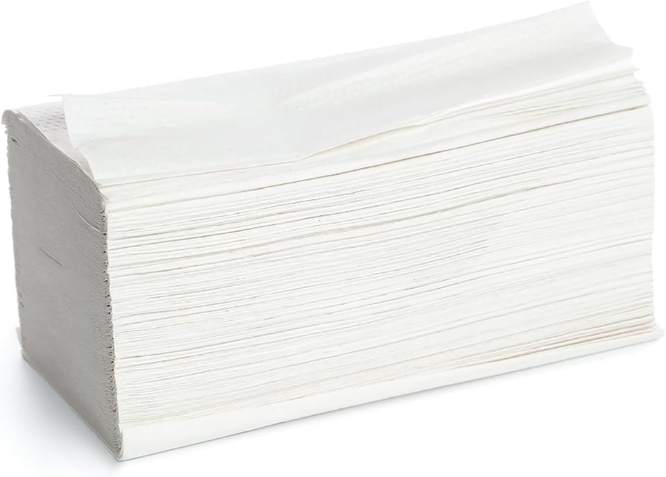 image 1 of ECONX Z-Fold Paper Hand Towels White 2 Ply Disposable Hand Towels Box of 3000