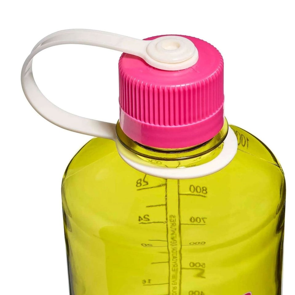 image 1 of Nalgene Narrow Mouth 1L Tritan Renew Water Bottle - Endive - Fuchsia Purple Cap
