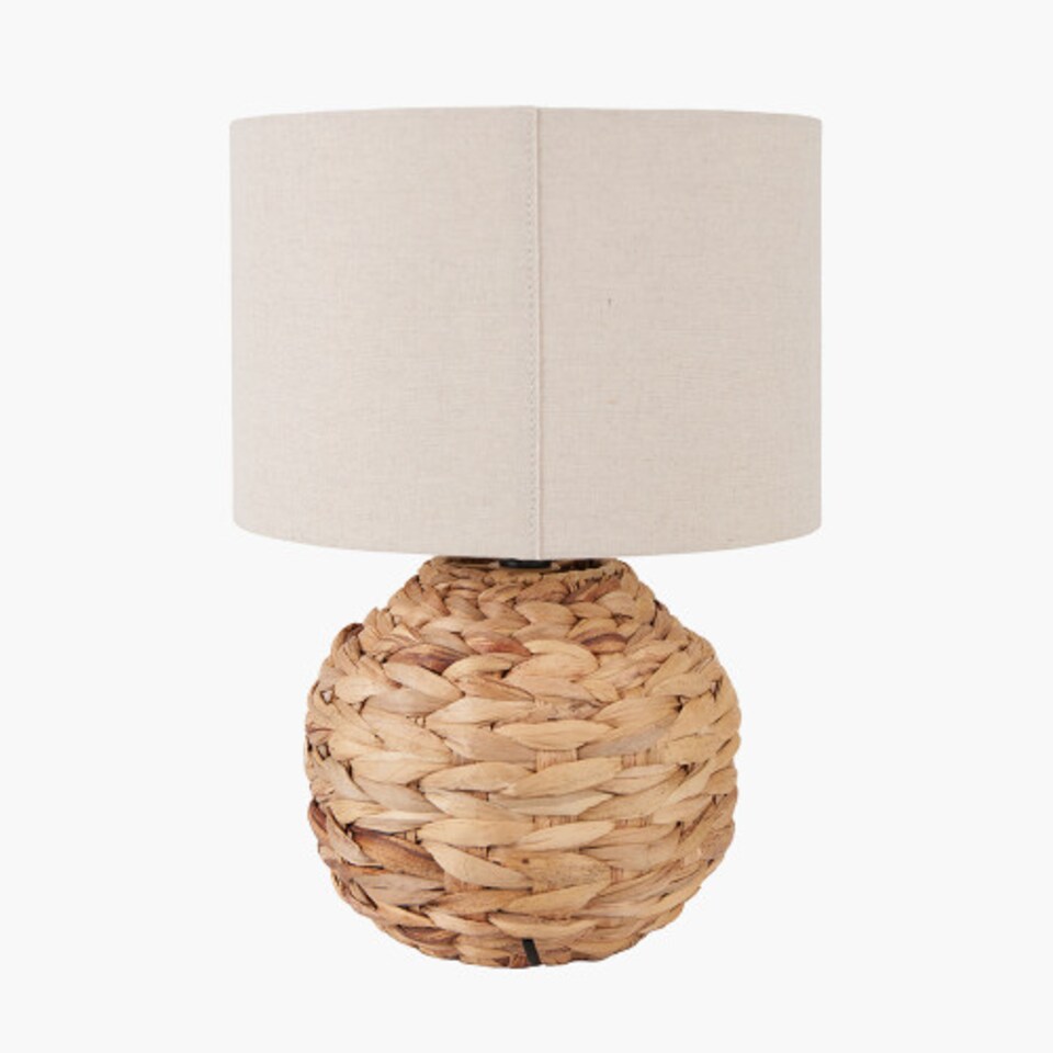 image 1 of Boho Natural Water Hyacinth Table Lamp