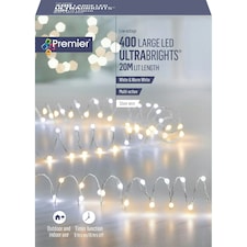 Premier UltraBrights Lights 400 LED Warm White 20m Silver / White & Warm White LEDs