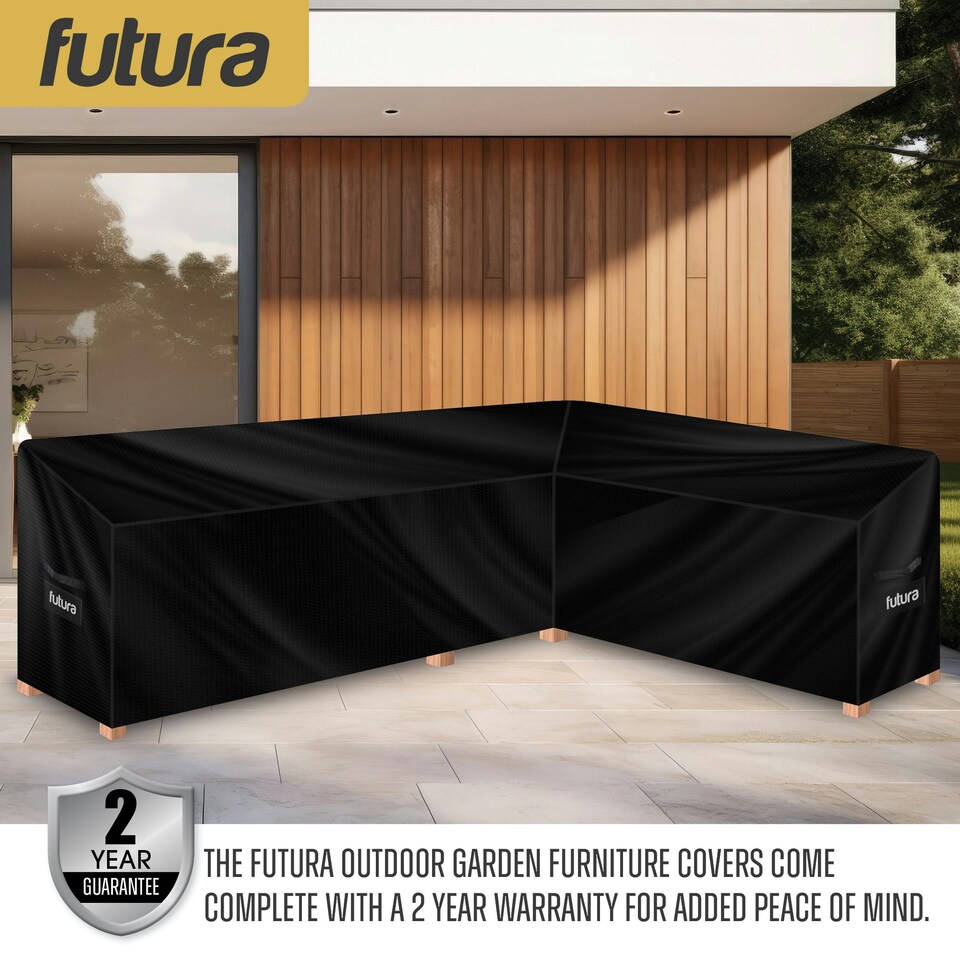image 1 of Futura L Shape 260x210x80cm Waterproof Garden Furniture Cover 600D | Black | Black | 260x210x80cm | 1