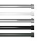 image 2 of Metal Eyelet Extendable Curtain Pole, Flat Finials 70-120cm Chrome | Brushed Chrome