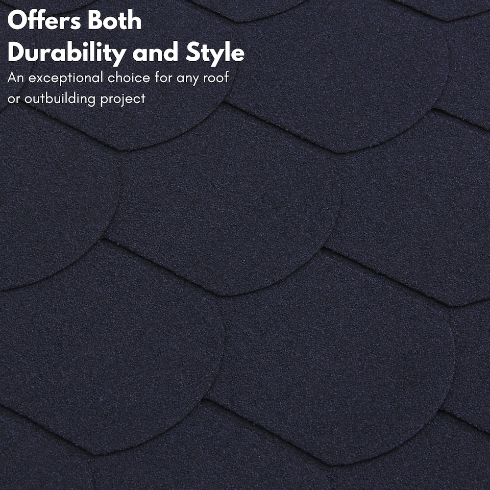 image 1 of Premium Asphalt Roof Shingles - Fish Scales Design 80 x 31.5 cm Weather Resistant Roofing Felt (25 Pcs)