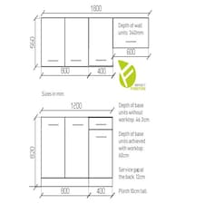 Kitchen Cabinets Set 5 Unit Sonoma Oak Cupboard Worktop Budget Small Modern Nela