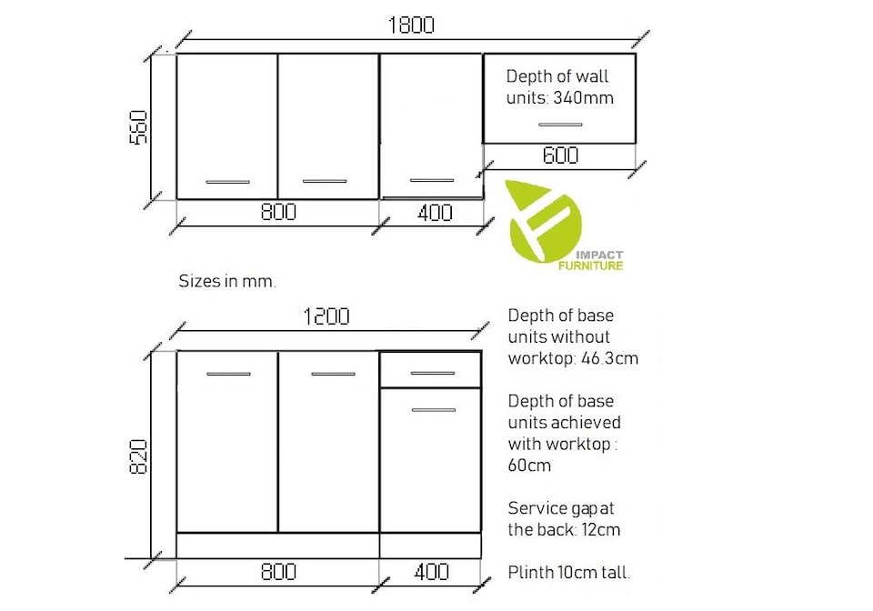 image 1 of Kitchen Cabinets Set 5 Unit Sonoma Oak Cupboard Worktop Budget Small Modern Nela