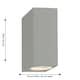 image 5 of Set of 2 Falmouth - Grey Up Down Outdoor IP44 Wall Lights | Grey | Clear | 2