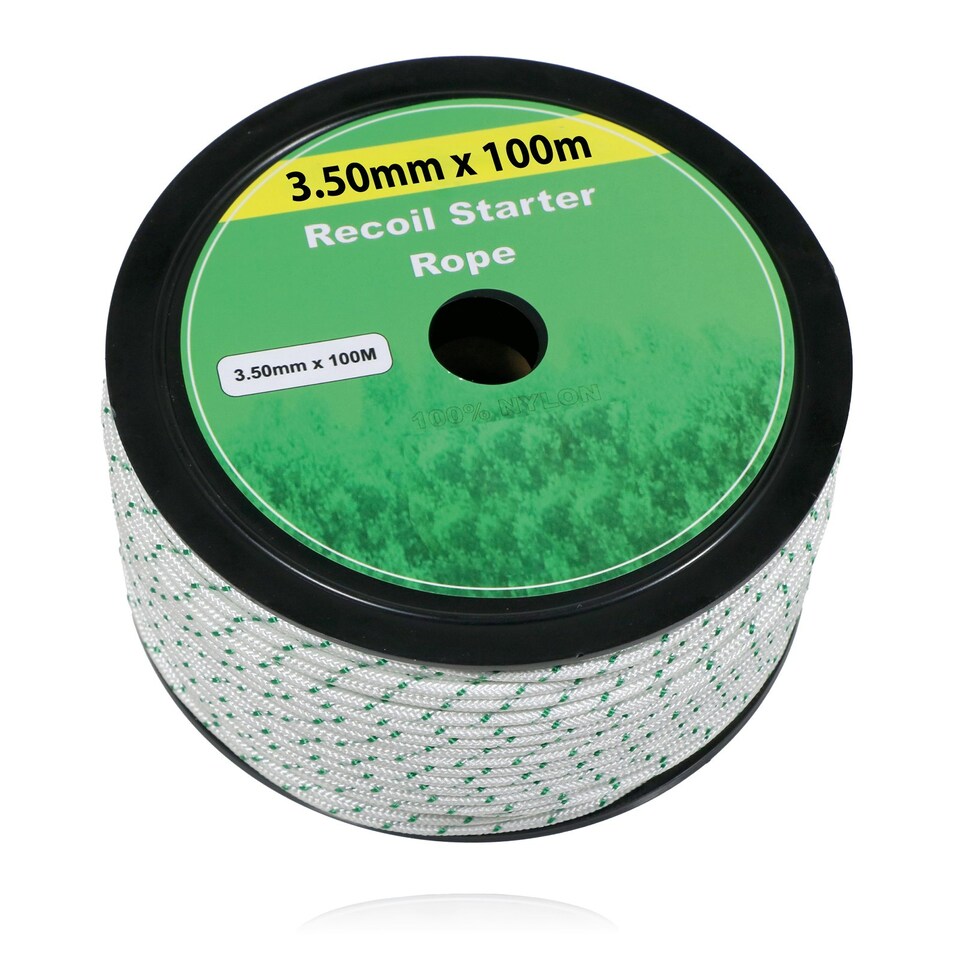 image 1 of SPARES2GO Pull Cord 3.5mm x 100m Starter Rope Recoil Lawnmower Chainsaw Strimmer Blower