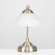 image 2 of ValueLights Pair Of Curved Antique Brass And Frosted Glass Bedside Table Lamps