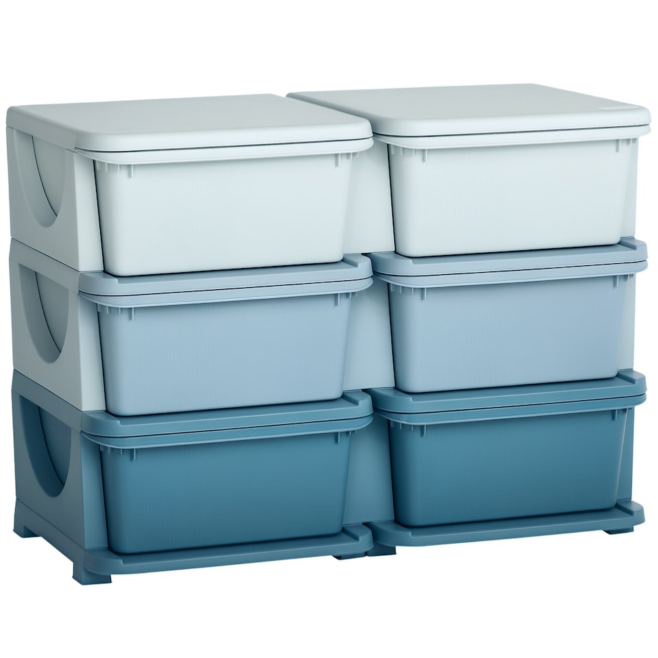 image 1 of HOMCOM Kids Storage Units with Drawers Chest Dresser Tower 
