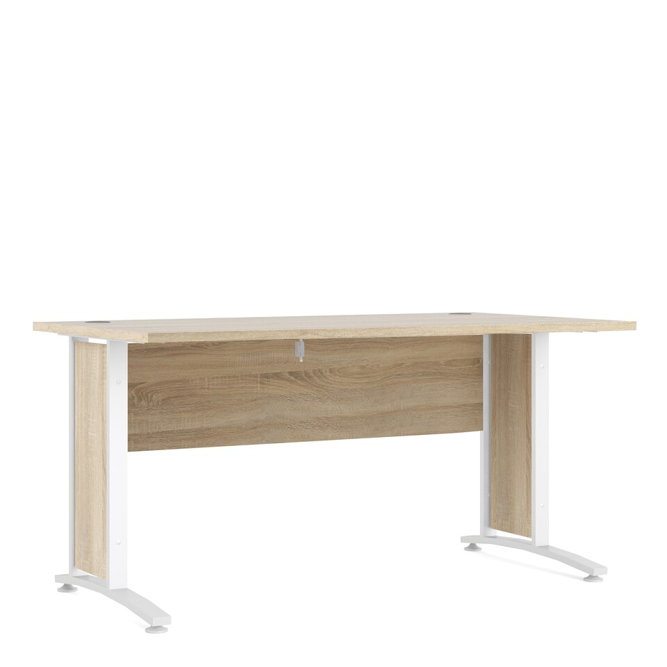 image 1 of Prima Desk 150cm in Oak with White Legs